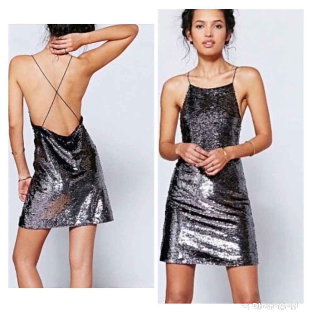 Urban Outfitters Ecote Reverse Sequin Mini Dress XS